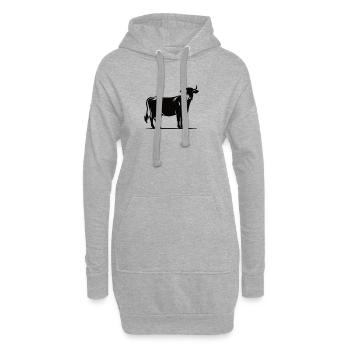 Ich mag Kühe - Hoodie-Kleid - Grau meliert - Vorne