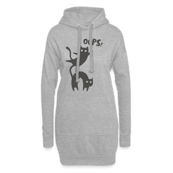 OOPS! - Sweat-shirt à capuche long Femme - gris chiné - Devant