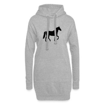 Ich mag Pferde - Hoodie-Kleid - Grau meliert - Vorne