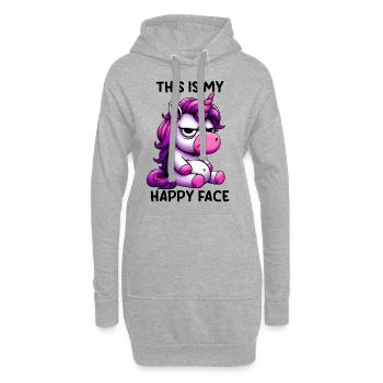 This Is My Happy Face - Hoodie-Kleid - Grau meliert - Vorne