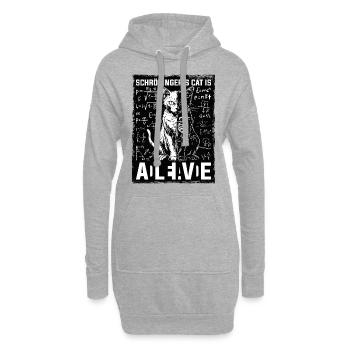 Le chat de Schrödinger est mort et vivant - Sweat-shirt à capuche long Femme - gris chiné - Devant