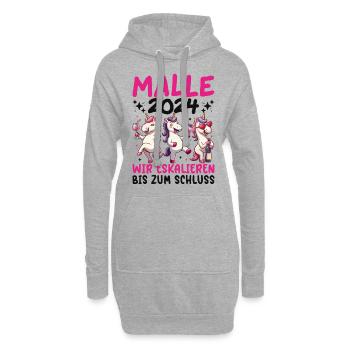Malle 2024 Licorne Nous intensifions jusqu’à la fin - Sweat-shirt à capuche long Femme - gris chiné - Devant