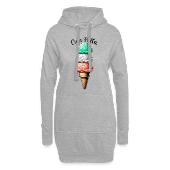 Ciao Bella - Hoodie-Kleid - Grau meliert - Vorne