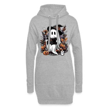 Geister Buch Liebhaber - Hoodie-Kleid - Grau meliert - Vorne