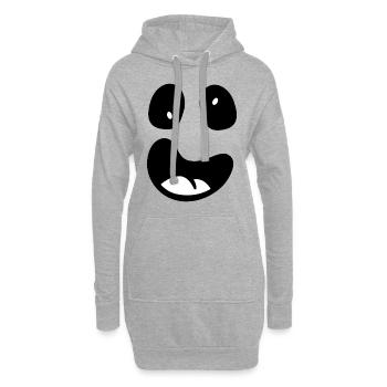Drôle de visage fantôme - Sweat-shirt à capuche long Femme - gris chiné - Devant