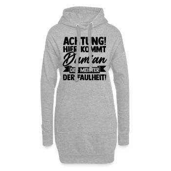 Prénom Damian - Sweat-shirt à capuche long Femme - gris chiné - Devant