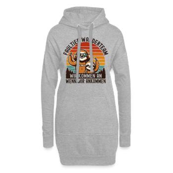 Wandern Wanderer Berge Faultier Wanderteam Wander - Hoodie-Kleid - Grau meliert - Vorne