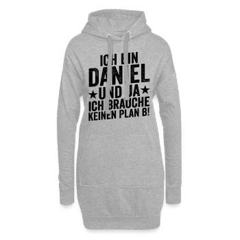 Vorname Daniel - Hoodie-Kleid - Grau meliert - Vorne