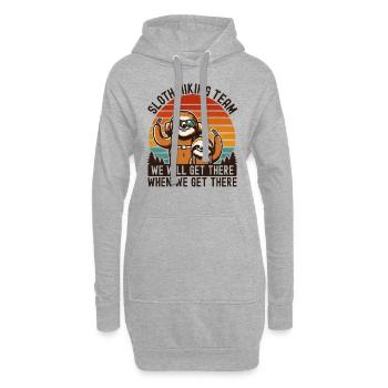 Randonnée, Hiver, Paresseux, Équipe de randonnée paresseux - Sweat-shirt à capuche long Femme - gris chiné - Devant