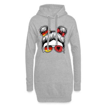 Albanais Albanais Allemagne Albanie - Sweat-shirt à capuche long Femme - gris chiné - Devant