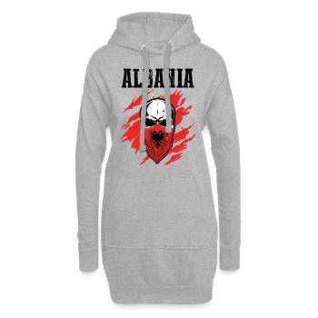 Albaner Albanisch Albanien - Hoodie-Kleid - Grau meliert - Vorne