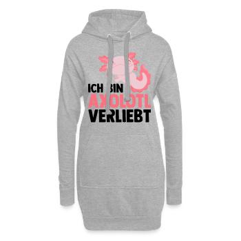 Axolotl - Hoodie-Kleid - Grau meliert - Vorne