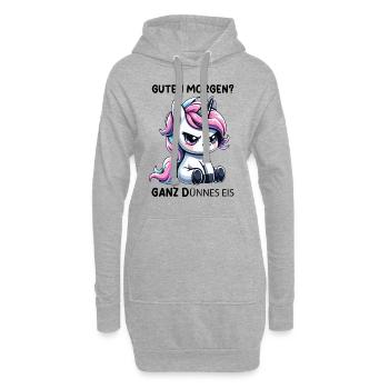 Bonjour? Mince - Sweat-shirt à capuche long Femme - gris chiné - Devant