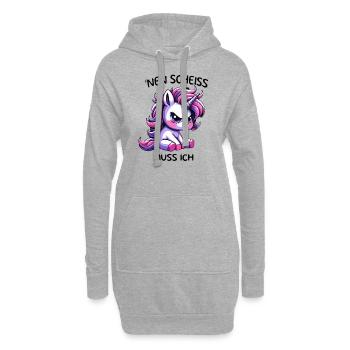 Nen Scheiss Muss ich - Hoodie-Kleid - Grau meliert - Vorne