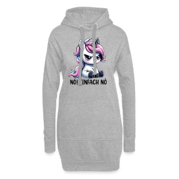Licorne en colère non, juste non - Sweat-shirt à capuche long Femme - gris chiné - Devant