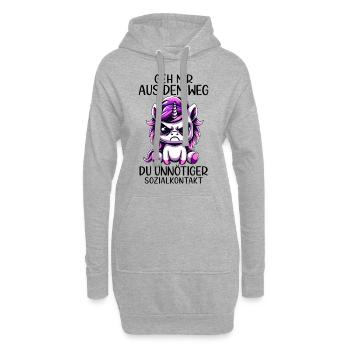 Écarte-toi de mon chemin, contact social inutile - Sweat-shirt à capuche long Femme - gris chiné - Devant