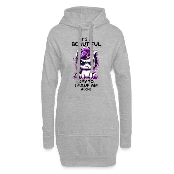 C’est une belle journée pour me laisser tranquille. - Sweat-shirt à capuche long Femme - gris chiné - Devant