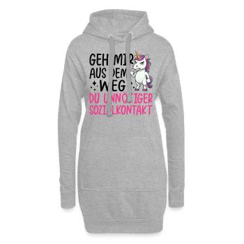 Get out of my way, you unnecessary social contact - Hoodie Dress - heather grey - Front