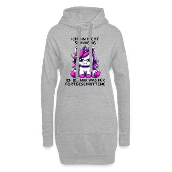 Ich Bin Nicht Schwierig Nur Für Fortgeschrittene - Hoodie-Kleid - Grau meliert - Vorne