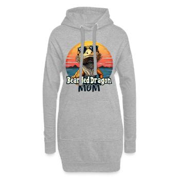 Dragon barbu disant maman drôle dragon barbu cadeau - Sweat-shirt à capuche long Femme - gris chiné - Devant