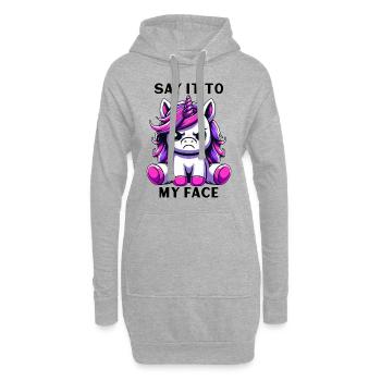 Say it to my face - Hoodie-Kleid - Grau meliert - Vorne