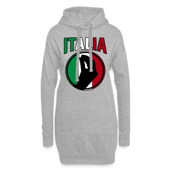 Italie Italien Italien Italie - Sweat-shirt à capuche long Femme - gris chiné - Devant