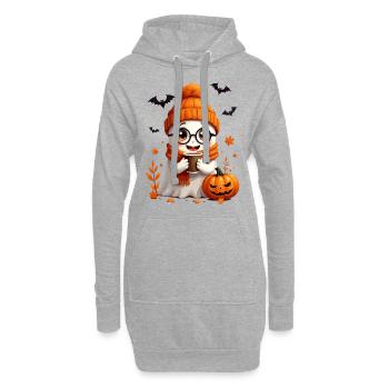 Halloween, Halloween Party, Kaffee, Tee - Hoodie-Kleid - Grau meliert - Vorne
