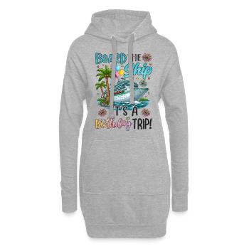 Board The Ship It's A Birthday - Hoodie-Kleid - Grau meliert - Vorne