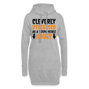 Cleverly Disguised as Responsible Adult - Hoodie Dress - heather grey - Front