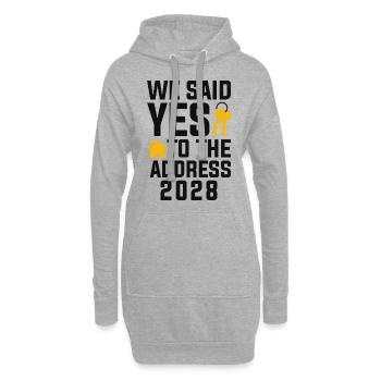 Nous avons dit à l’adresse 2028 - Sweat-shirt à capuche long Femme - gris chiné - Devant