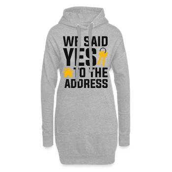 Nous avons dit à l’adresse - Sweat-shirt à capuche long Femme - gris chiné - Devant