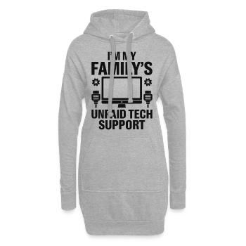 I'm My Family's Unpaid Tech Support - Hoodie-Kleid - Grau meliert - Vorne