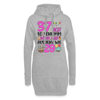 37. Geburtstag Frauen 37 Ist Gar Nicht So Schlimm - Hoodie-Kleid - Grau meliert - Vorne