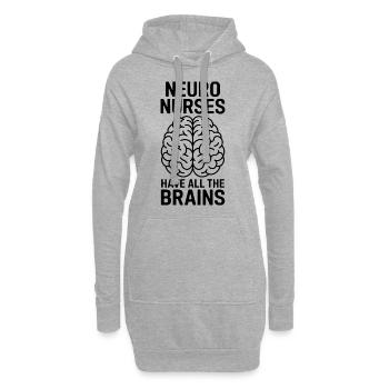 Neuro Nurse Pflegefachkraft Neurologie Geschenk - Hoodie-Kleid - Grau meliert - Vorne