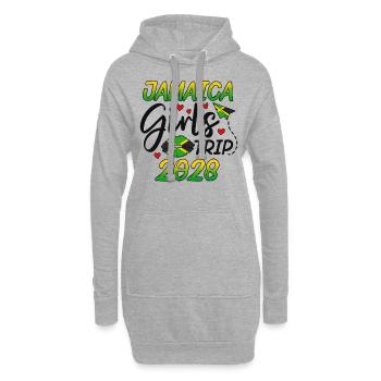 Voyage entre filles en Jamaïque 2028 - Sweat-shirt à capuche long Femme - gris chiné - Devant