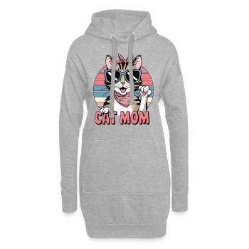 Meilleure maman chat - Sweat-shirt à capuche long Femme - gris chiné - Devant