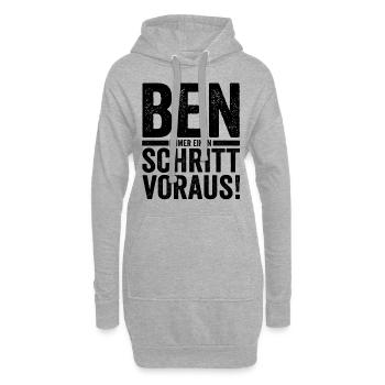 Vorname Ben - Hoodie-Kleid - Grau meliert - Vorne