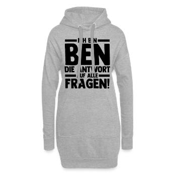 Vorname Ben - Hoodie-Kleid - Grau meliert - Vorne