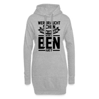 Vorname Ben - Hoodie-Kleid - Grau meliert - Vorne