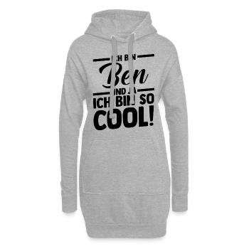Vorname Ben - Hoodie-Kleid - Grau meliert - Vorne