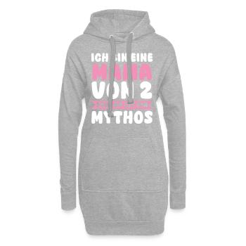 Mama Von 2 Kindern - Hoodie-Kleid - Grau meliert - Vorne