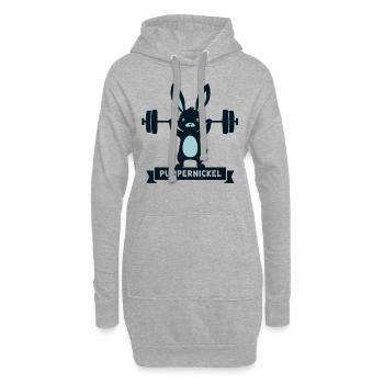 Bodybuilder Fitness Fitnesstrainer Pumpernickel - Hoodie-Kleid - Grau meliert - Vorne