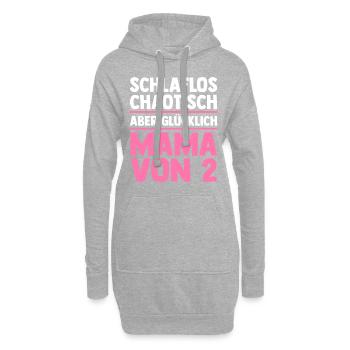 Mama Von 2 Kindern - Hoodie-Kleid - Grau meliert - Vorne