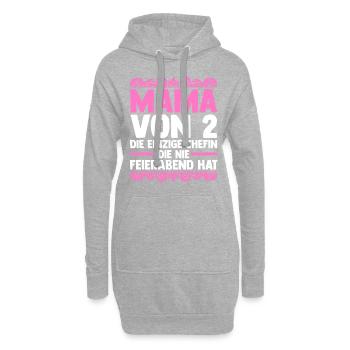 Mama Von 2 Kindern - Hoodie-Kleid - Grau meliert - Vorne