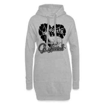 Adopt a Greyhound - Hoodie Dress - heather grey - Front