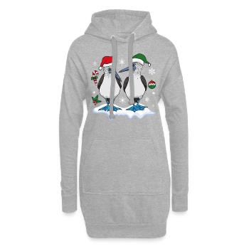 Blaufußtölpel Weihnachten - Hoodie-Kleid - Grau meliert - Vorne
