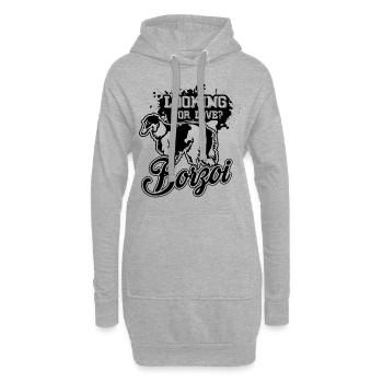 Borzoi Looking For Love - Hoodie Dress - heather grey - Front