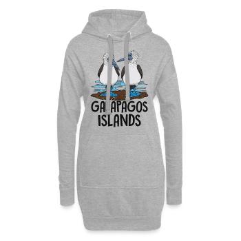 Îles Galapagos - Sweat-shirt à capuche long Femme - gris chiné - Devant