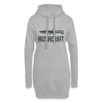 Bushcraft - Sweat-shirt à capuche long Femme - gris chiné - Devant