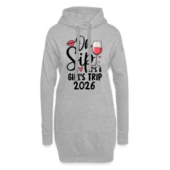Oh Sip C’est un voyage entre filles 2026 - Sweat-shirt à capuche long Femme - gris chiné - Devant